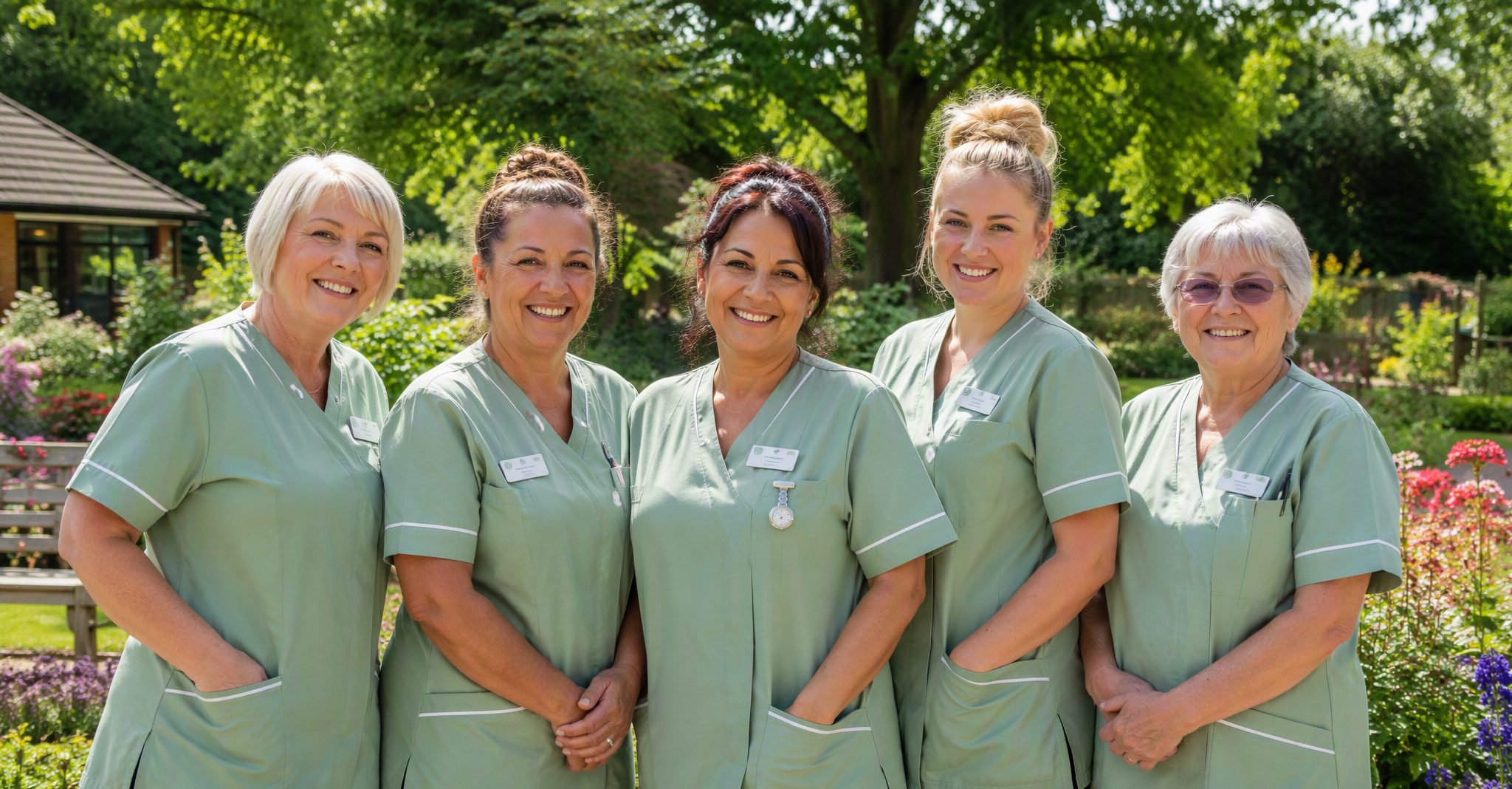 The Belmar care team in the garden